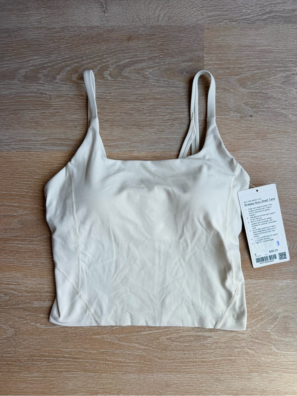 Lululemon Strappy Nulu Shelf Cropped Tank in Light Ivory - Picture 3 of 6